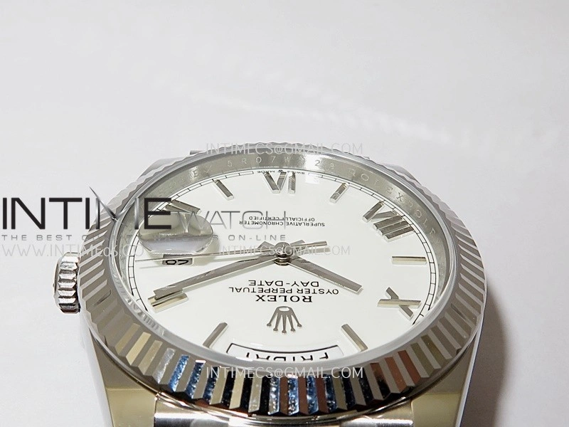 Day Date 228239 40mm 904L SS VSF 1:1 Best Edition White Dial Roman Markers On SS President Bracelet DD3255