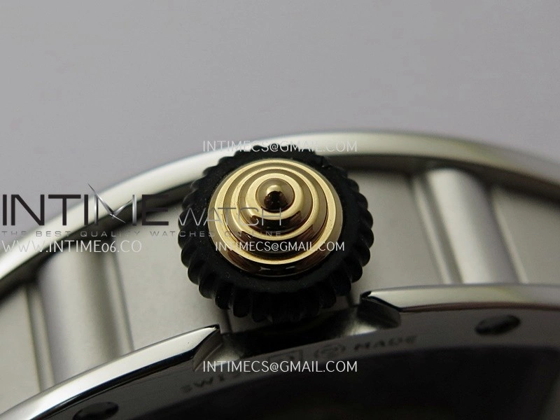 RM07 Paved Diamonds Bezel SS ZF Best Edition Diamonds Skeleton Dial On Red Rubber Strap Asian CRMA2 Clone