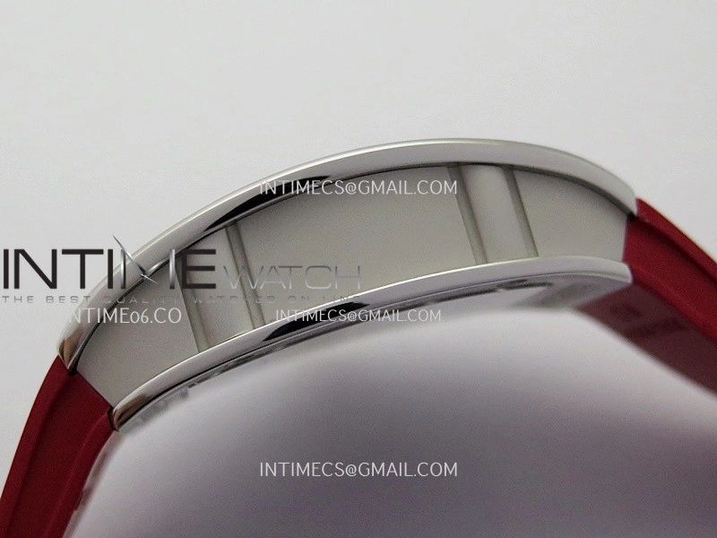 RM07 Paved Diamonds Bezel SS ZF Best Edition Diamonds Skeleton Dial On Red Rubber Strap Asian CRMA2 Clone