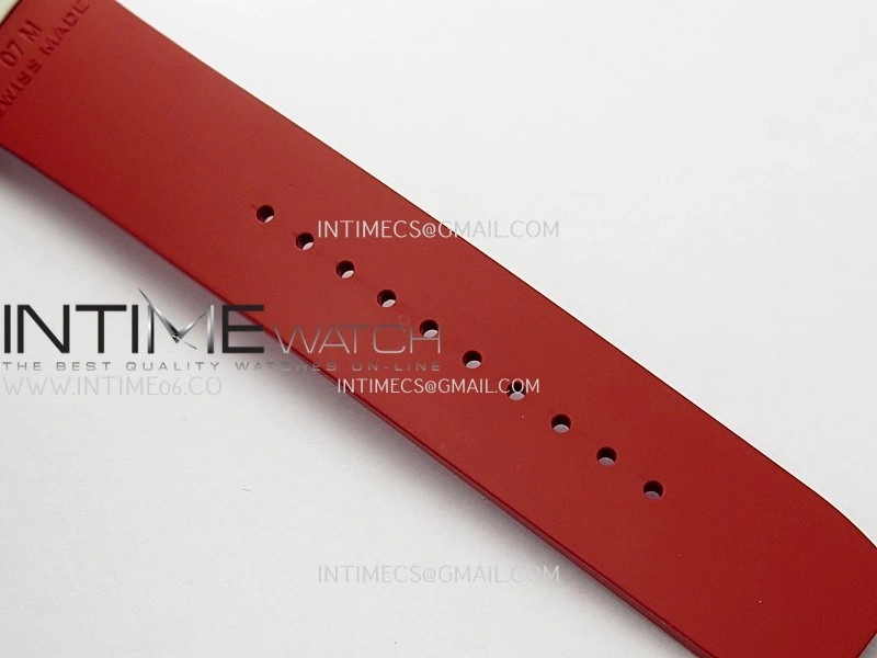 RM07 Paved Diamonds Bezel SS ZF Best Edition Diamonds Skeleton Dial On Red Rubber Strap Asian CRMA2 Clone