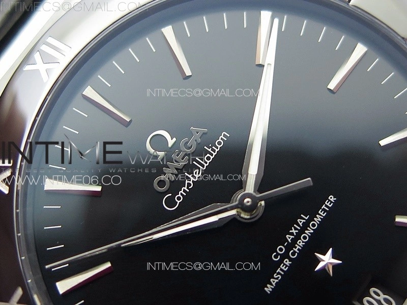 Constellation 41mm SS Black Ceramic Bezel VSF 1:1 Best Edition Black Dial on Black Gummy Strap A8900