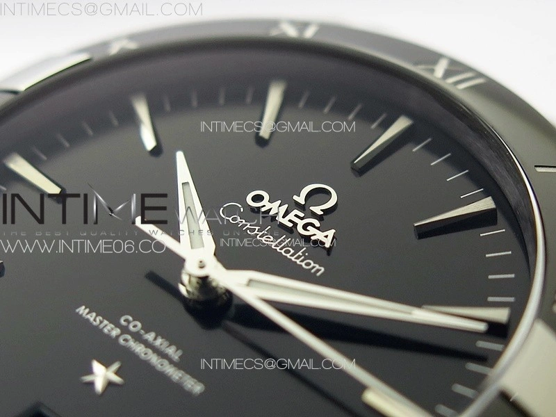 Constellation 41mm SS Black Ceramic Bezel VSF 1:1 Best Edition Black Dial on Black Gummy Strap A8900