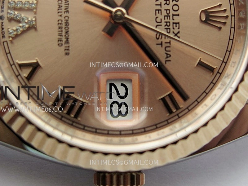 DateJust 126233 36mm 904L SS RG AR+F 1:1 Best Edition RG Dial Roman Diamond Marker On Oyster Bracelet DD3235