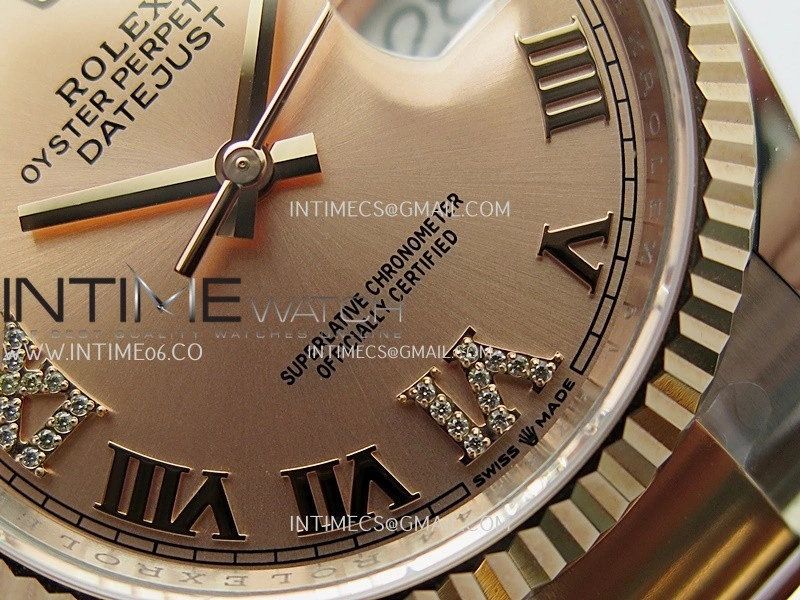 DateJust 126233 36mm 904L SS RG AR+F 1:1 Best Edition RG Dial Roman Diamond Marker On Oyster Bracelet DD3235