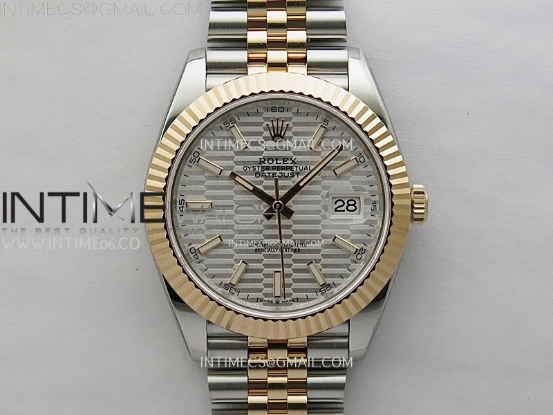 DateJust 41mm 126331 904 SS RG AR+F 1:1 Fluted Silver Dial Stick Markers On SS RG Jubilee Bracelet DD3235 V2