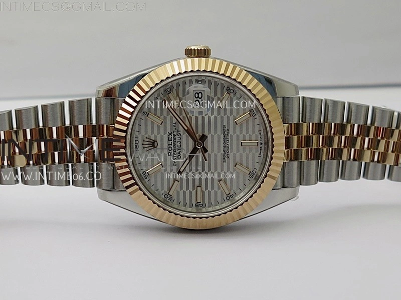 DateJust 41mm 126331 904 SS RG AR+F 1:1 Fluted Silver Dial Stick Markers On SS RG Jubilee Bracelet DD3235 V2