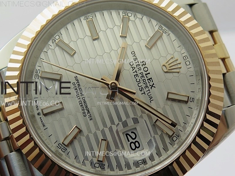 DateJust 41mm 126331 904 SS RG AR+F 1:1 Fluted Silver Dial Stick Markers On SS RG Jubilee Bracelet DD3235 V2
