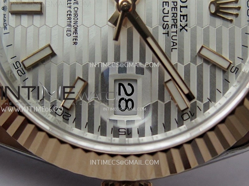 DateJust 41mm 126331 904 SS RG AR+F 1:1 Fluted Silver Dial Stick Markers On SS RG Jubilee Bracelet DD3235 V2