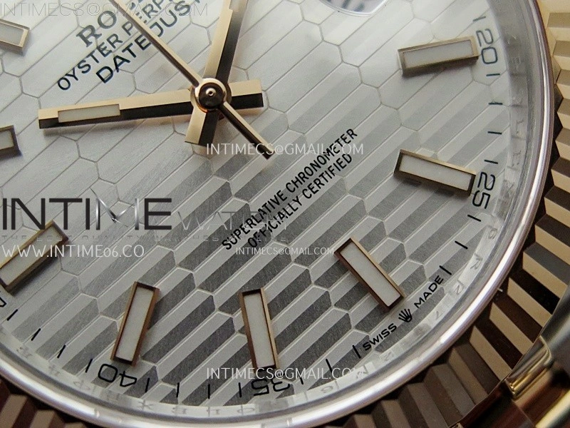 DateJust 41mm 126331 904 SS RG AR+F 1:1 Fluted Silver Dial Stick Markers On SS RG Jubilee Bracelet DD3235 V2