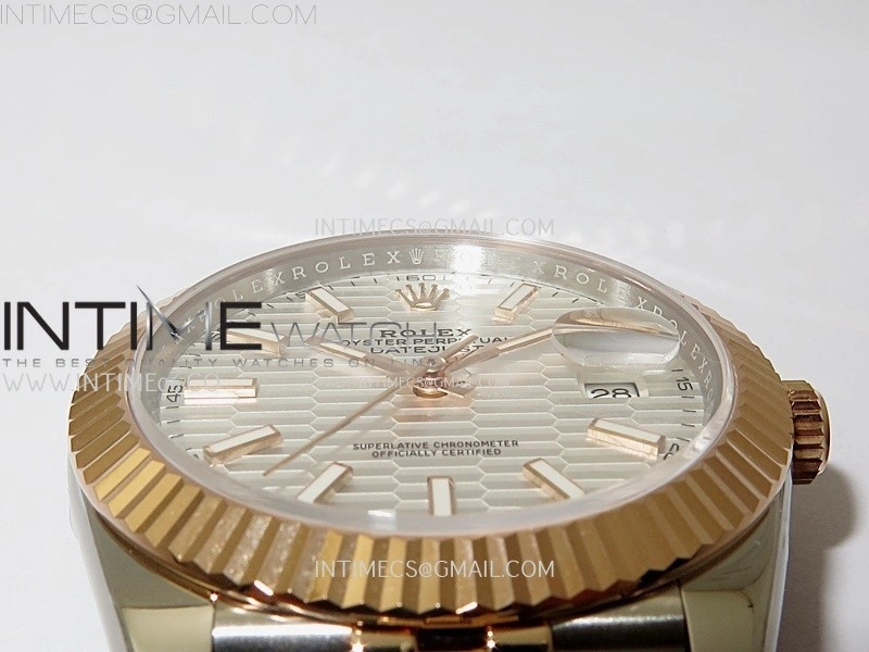DateJust 41mm 126331 904 SS RG AR+F 1:1 Fluted Silver Dial Stick Markers On SS RG Jubilee Bracelet DD3235 V2