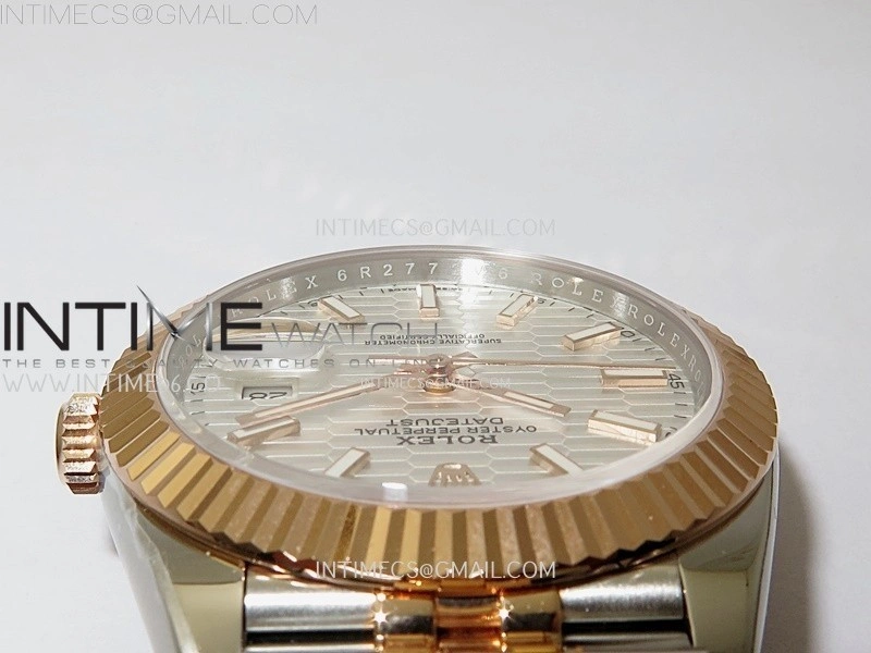 DateJust 41mm 126331 904 SS RG AR+F 1:1 Fluted Silver Dial Stick Markers On SS RG Jubilee Bracelet DD3235 V2