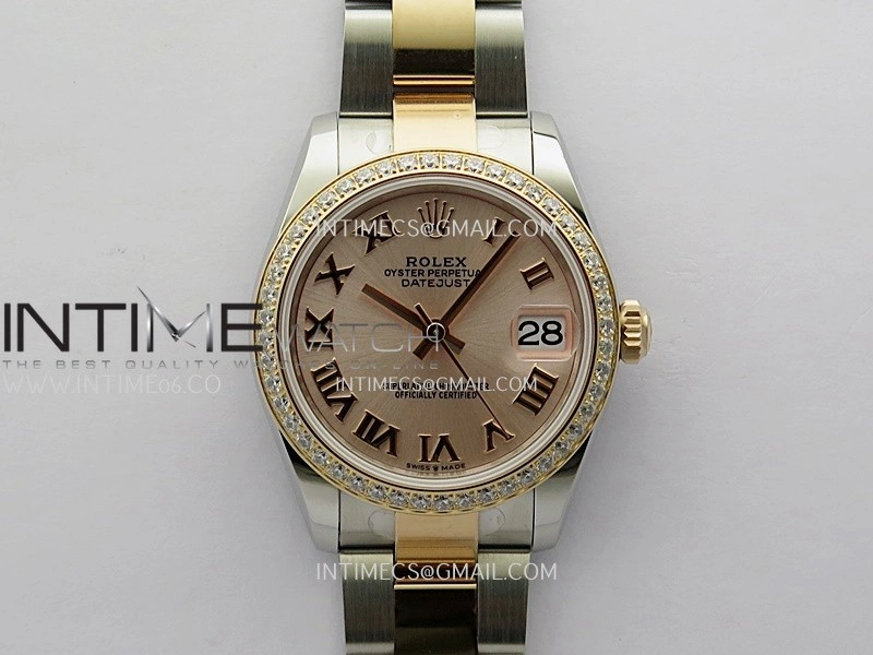 DateJust 31mm 904L SS RG AR+F Best Edition Pink Dial Roman Marker On 904L SS RG Oyster Bracelet A2236