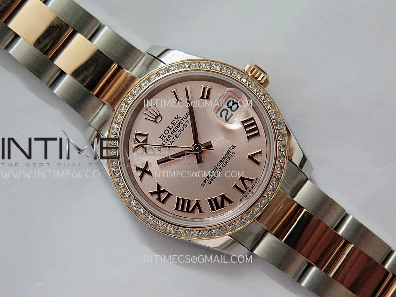 DateJust 31mm 904L SS RG AR+F Best Edition Pink Dial Roman Marker On 904L SS RG Oyster Bracelet A2236