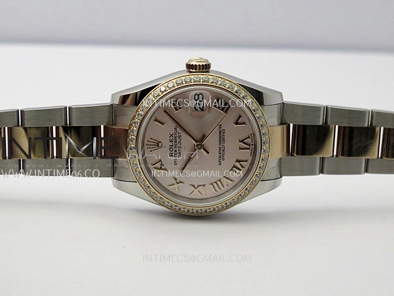 DateJust 31mm 904L SS RG AR+F Best Edition Pink Dial Roman Marker On 904L SS RG Oyster Bracelet A2236