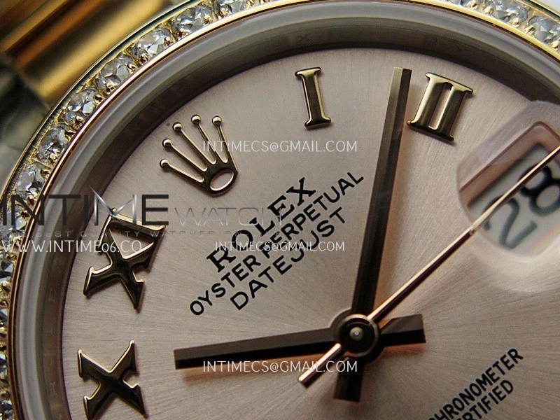 DateJust 31mm 904L SS RG AR+F Best Edition Pink Dial Roman Marker On 904L SS RG Oyster Bracelet A2236