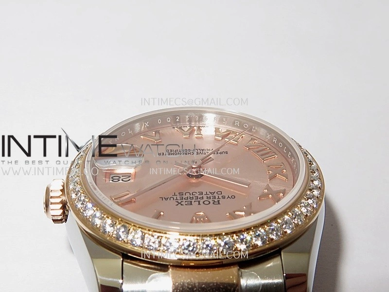 DateJust 31mm 904L SS RG AR+F Best Edition Pink Dial Roman Marker On 904L SS RG Oyster Bracelet A2236