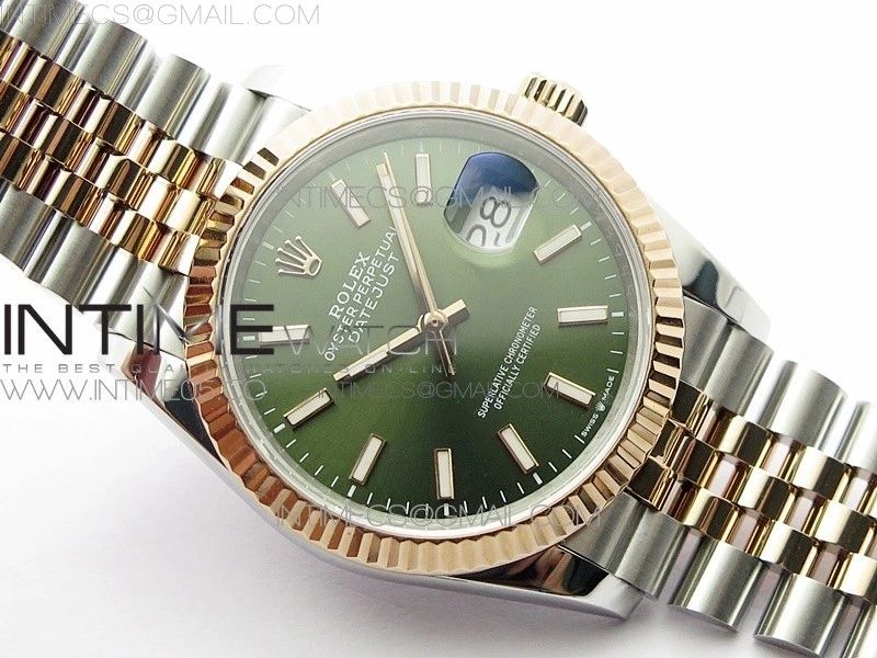 Datejust 36mm 116231 SS RG BP 1:1 Best Edition Green Dial Stick Markers On SS RG Jubilee Bracelet A2824