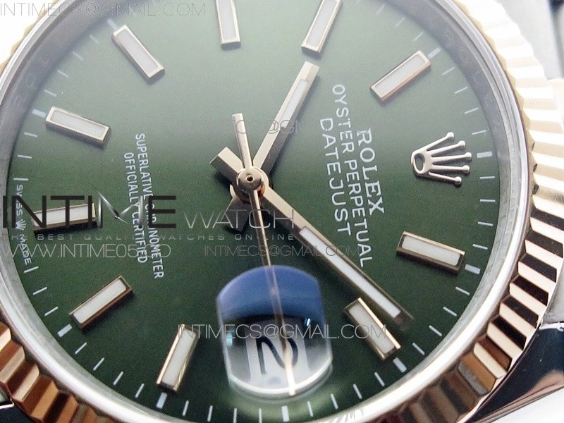 Datejust 36mm 116231 SS RG BP 1:1 Best Edition Green Dial Stick Markers On SS RG Jubilee Bracelet A2824