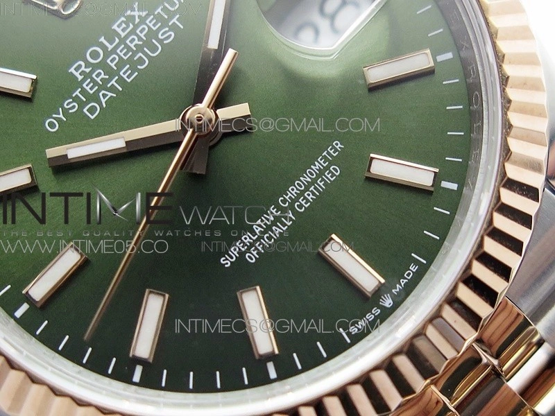 Datejust 36mm 116231 SS RG BP 1:1 Best Edition Green Dial Stick Markers On SS RG Jubilee Bracelet A2824