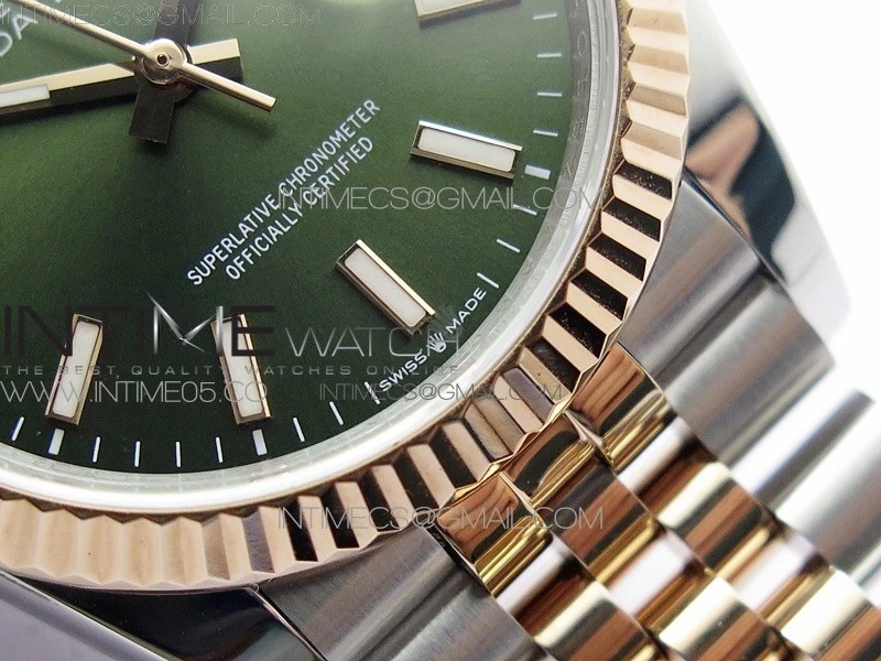 Datejust 36mm 116231 SS RG BP 1:1 Best Edition Green Dial Stick Markers On SS RG Jubilee Bracelet A2824