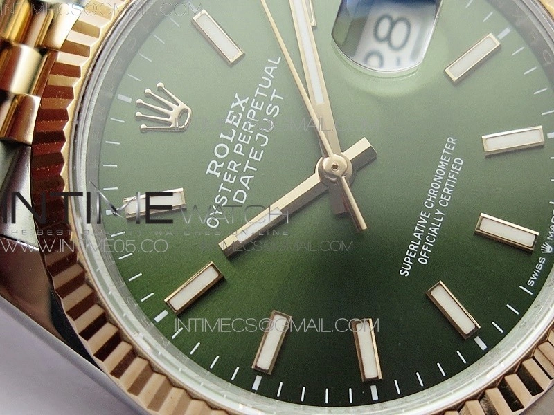 Datejust 36mm 116231 SS RG BP 1:1 Best Edition Green Dial Stick Markers On SS RG Jubilee Bracelet A2824