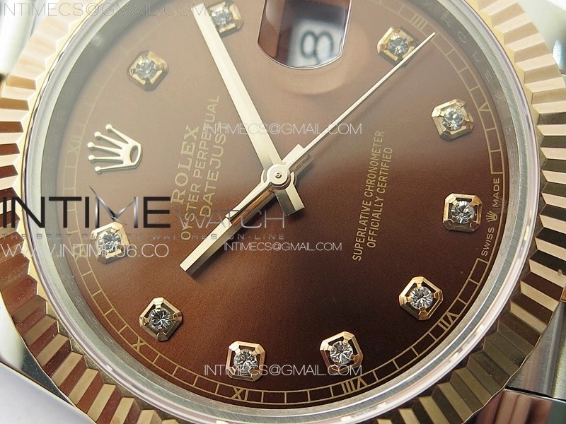 DateJust 41 126331 904L SS RG GMF 1:1 Best Edition Rrown Dial Crystals Markers On Jubilee Bracelet VR3235