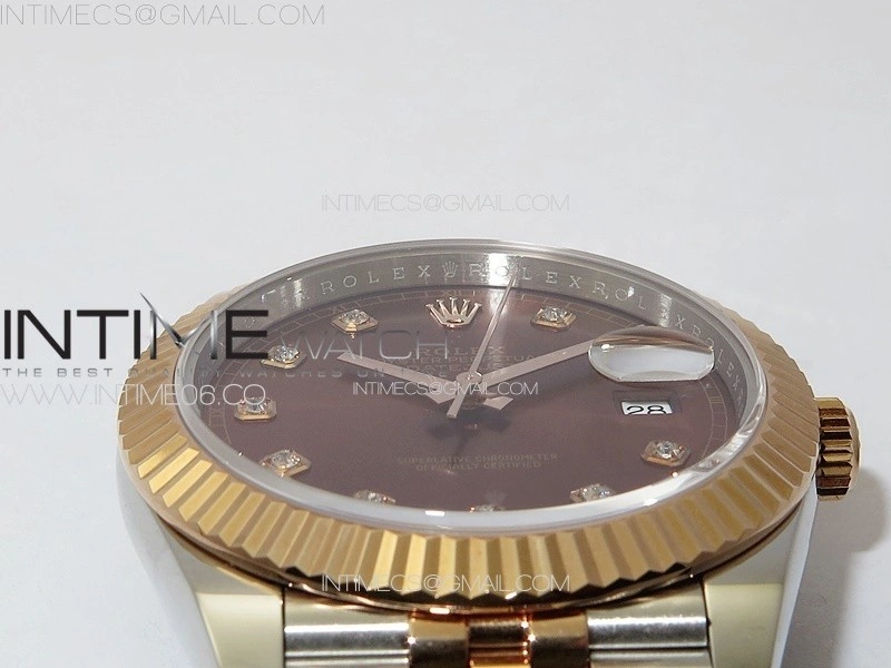 DateJust 41 126331 904L SS RG GMF 1:1 Best Edition Rrown Dial Crystals Markers On Jubilee Bracelet VR3235