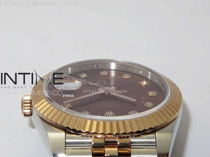 DateJust 41 126331 904L SS RG GMF 1:1 Best Edition Rrown Dial Crystals Markers On Jubilee Bracelet VR3235