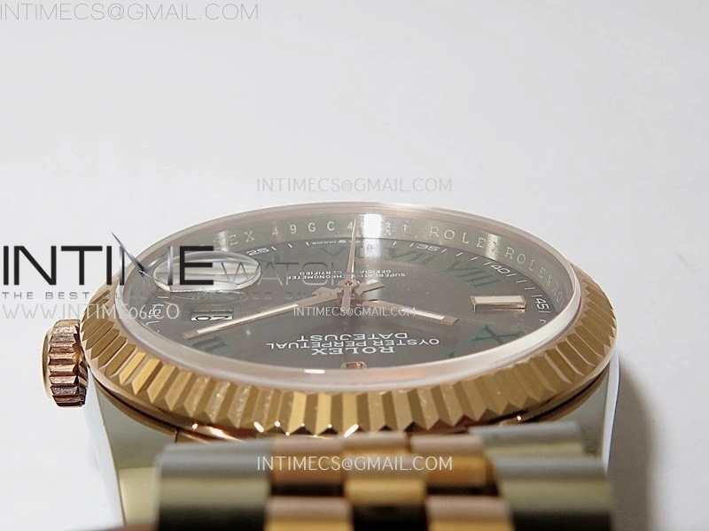 DateJust 126231 904L SS RG JDF 1:1 Best Edition Gray Dial Green Roman Markers on Jubilee SS RG Bracelet