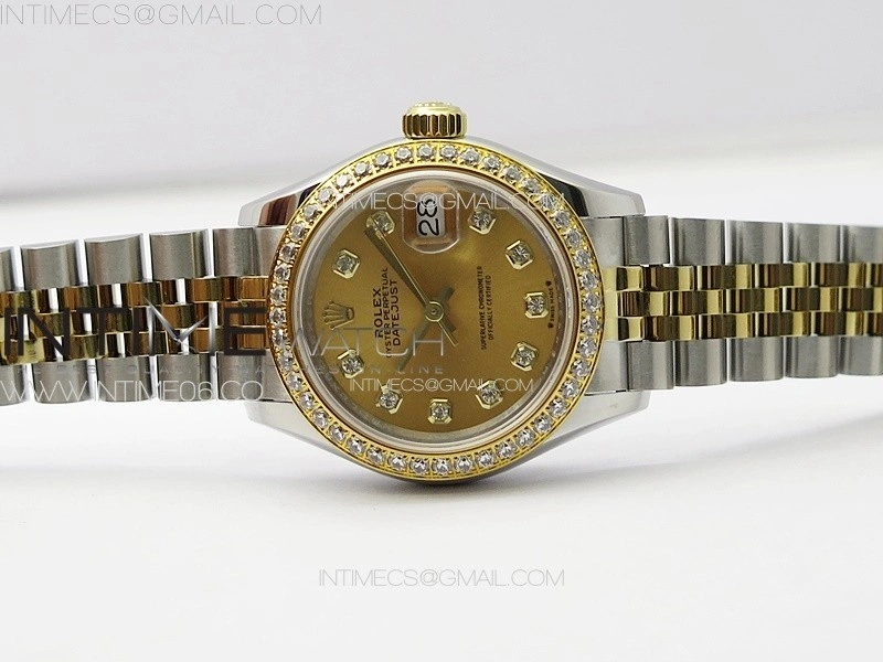 Datejust 28mm 279179 SS YG APSF Best Edition Gold Dial Crystals Markers on SS YG Jubilee Bracelet NH05