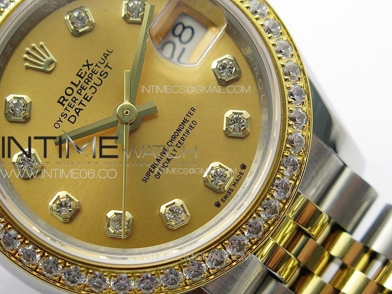 Datejust 28mm 279179 SS YG APSF Best Edition Gold Dial Crystals Markers on SS YG Jubilee Bracelet NH05
