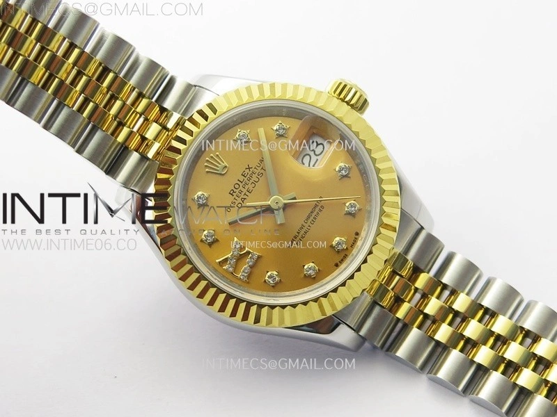 Datejust 28mm 279173 SS YG APSF Best Edition Gold Dial Star Crystals Markers on Jubilee Bracelet NH05