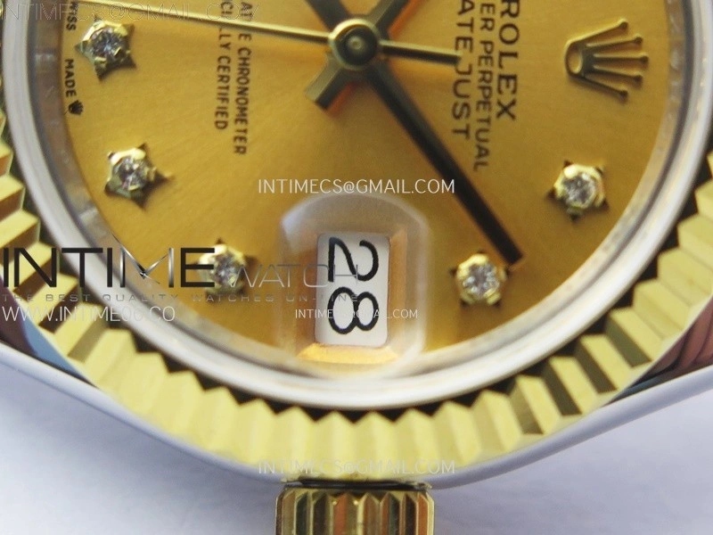 Datejust 28mm 279173 SS YG APSF Best Edition Gold Dial Star Crystals Markers on Jubilee Bracelet NH05
