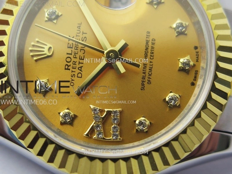 Datejust 28mm 279173 SS YG APSF Best Edition Gold Dial Star Crystals Markers on Jubilee Bracelet NH05