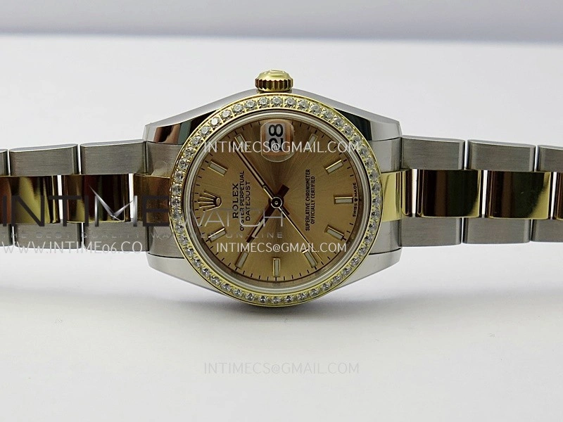 DateJust 31mm 904L SS YG AR+F Best Edition Gold Dial Stick Marker On 904L SS YG Oyster Bracelet A2236