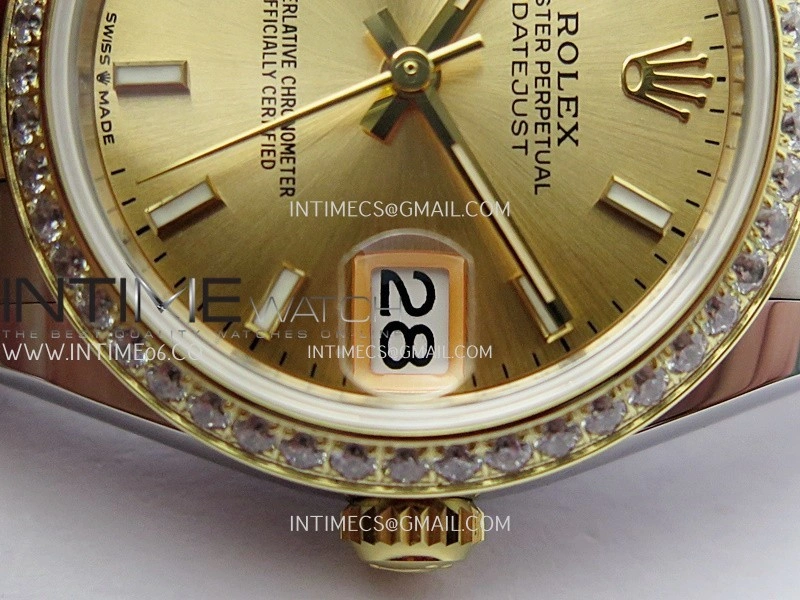 DateJust 31mm 904L SS YG AR+F Best Edition Gold Dial Stick Marker On 904L SS YG Oyster Bracelet A2236