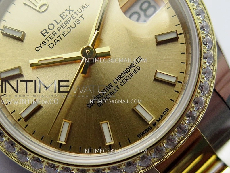 DateJust 31mm 904L SS YG AR+F Best Edition Gold Dial Stick Marker On 904L SS YG Oyster Bracelet A2236