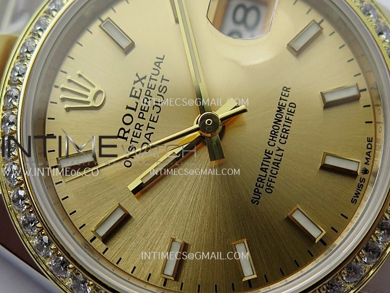 DateJust 31mm 904L SS YG AR+F Best Edition Gold Dial Stick Marker On 904L SS YG Oyster Bracelet A2236
