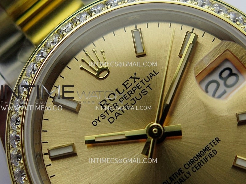 DateJust 31mm 904L SS YG AR+F Best Edition Gold Dial Stick Marker On 904L SS YG Oyster Bracelet A2236