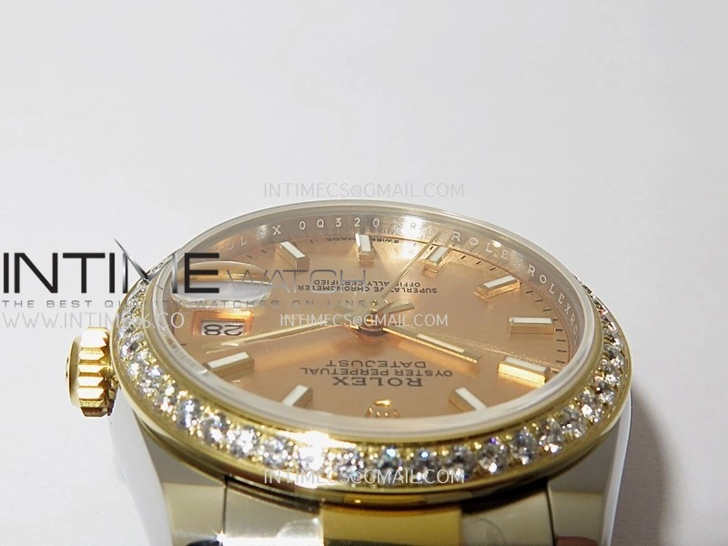 DateJust 31mm 904L SS YG AR+F Best Edition Gold Dial Stick Marker On 904L SS YG Oyster Bracelet A2236