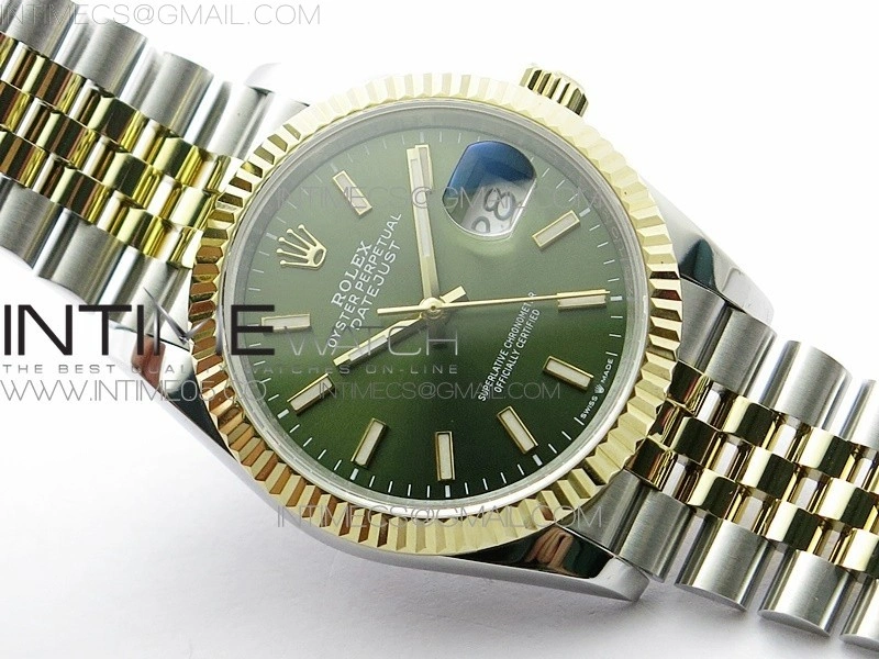 Datejust 36mm 116231 SS YG BP 1:1 Best Edition Green Dial Stick Markers On SS YG Jubilee Bracelet A2824