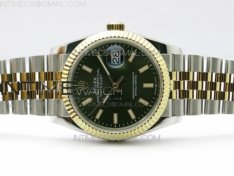 Datejust 36mm 116231 SS YG BP 1:1 Best Edition Green Dial Stick Markers On SS YG Jubilee Bracelet A2824