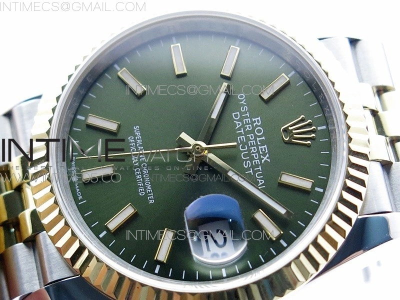 Datejust 36mm 116231 SS YG BP 1:1 Best Edition Green Dial Stick Markers On SS YG Jubilee Bracelet A2824