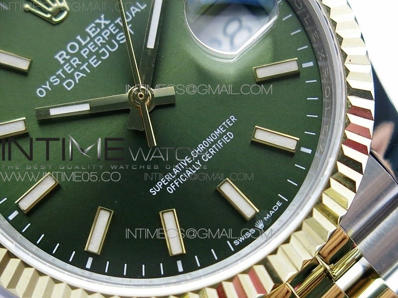 Datejust 36mm 116231 SS YG BP 1:1 Best Edition Green Dial Stick Markers On SS YG Jubilee Bracelet A2824