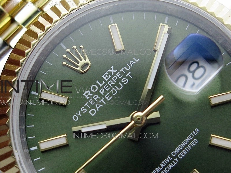 Datejust 36mm 116231 SS YG BP 1:1 Best Edition Green Dial Stick Markers On SS YG Jubilee Bracelet A2824