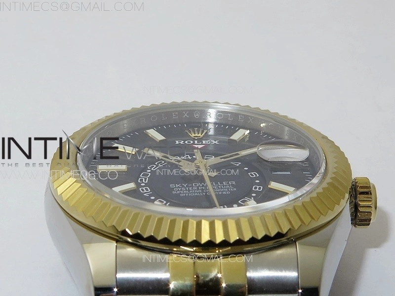 Sky-Dweller 326934 904L SS YG Noob 1:1 Best Edition Black Dial on SS YG Jubilee Bracelet Asian 23J to 9001