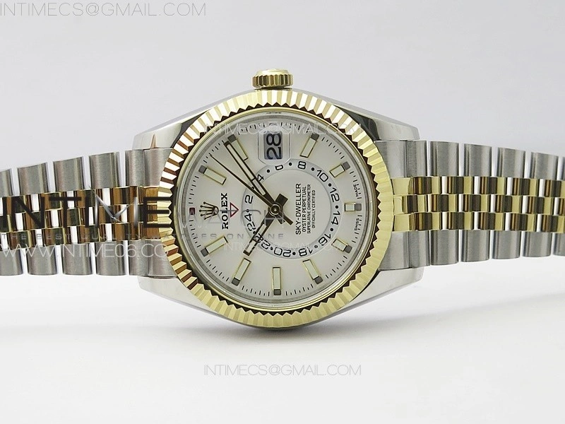 Sky-Dweller 326934 904L SS YG Noob 1:1 Best Edition White Dial on SS YG Jubilee Bracelet Asian 23J to 9001