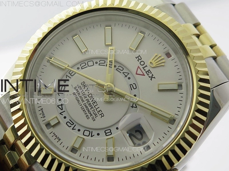 Sky-Dweller 326934 904L SS YG Noob 1:1 Best Edition White Dial on SS YG Jubilee Bracelet Asian 23J to 9001