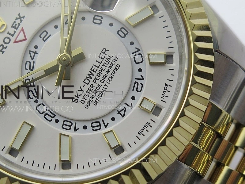 Sky-Dweller 326934 904L SS YG Noob 1:1 Best Edition White Dial on SS YG Jubilee Bracelet Asian 23J to 9001