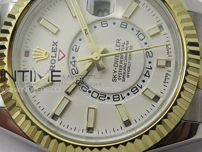 Sky-Dweller 326934 904L SS YG Noob 1:1 Best Edition White Dial on SS YG Jubilee Bracelet Asian 23J to 9001
